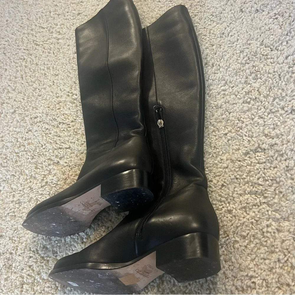 Jimmy Choo black leather riding boots
